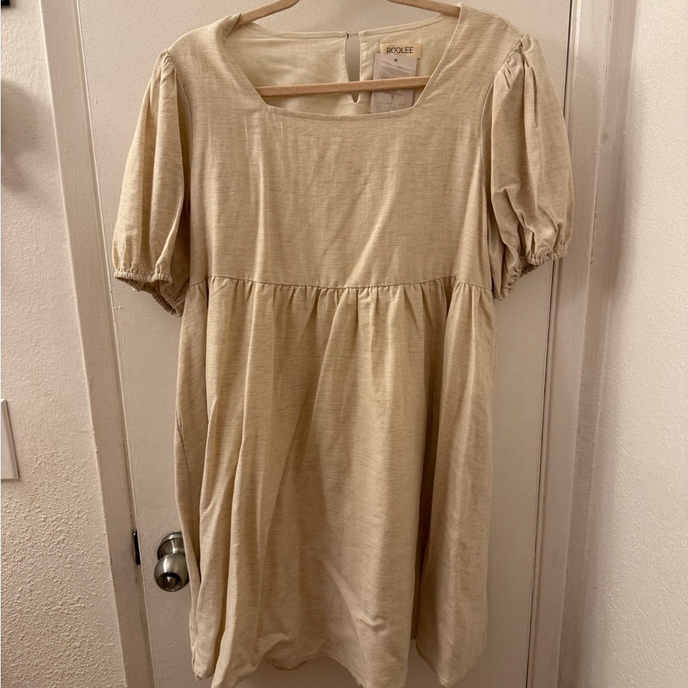 Roolee Cream Puff Sleeve Dress